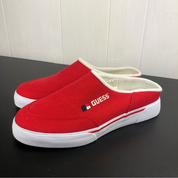 Vintage Guess Sport Red Canvas Slip On Shoes Sz 8.5 - Picture 5 of 11